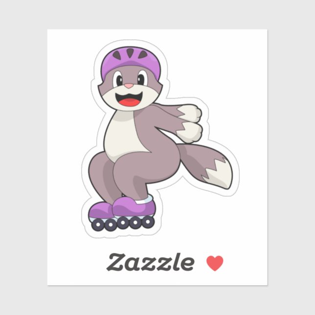 Adesivo Gato com skates (Folha)