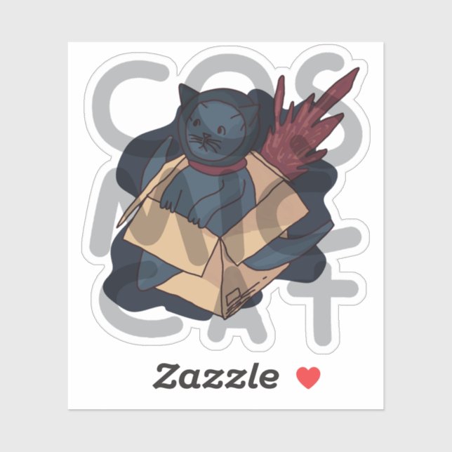 Adesivo Gato Cósmico (Folha)