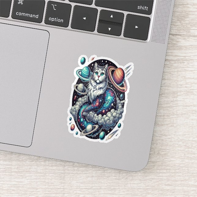 Adesivo Gato Cósmico A Aventura Celeste (Detalhe)