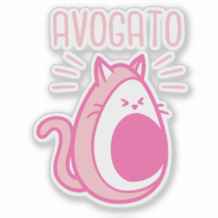 Adesivo Gato de abacate rosa-claro