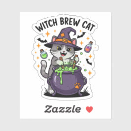 Adesivo Gato de bruxaria - Halloween de Culdron mágico