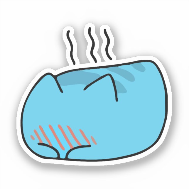 Adesivo Gato de Capoo de BugCat, Gato de Cômico de Kawaii (Frente)