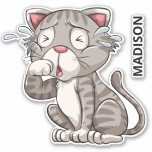 Adesivo Gato de Cruzamento de Nome Personalizado