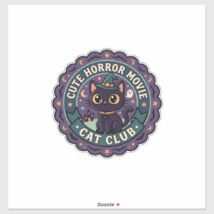 Adesivo Gato de Filme de Terror Fofo Camiseta de Gato Fofo