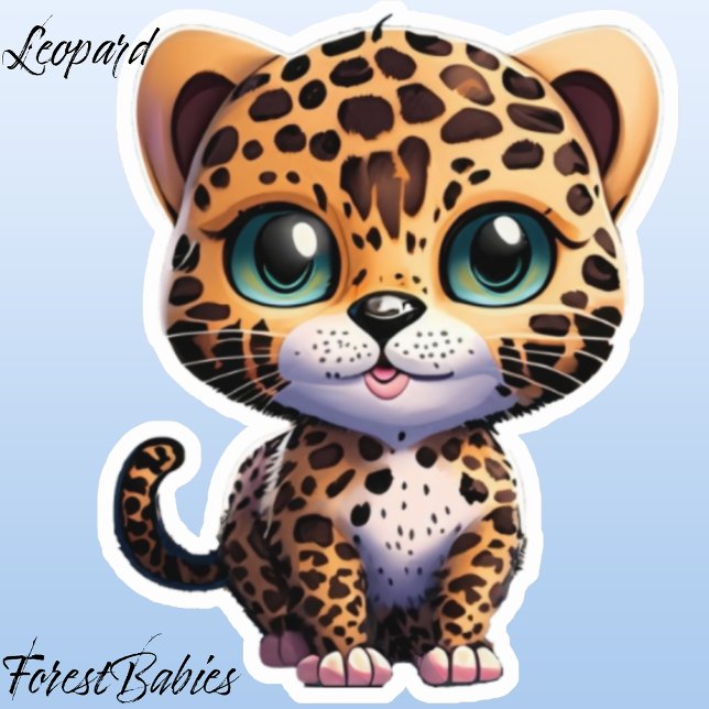 Adesivo Gato De Gatinho-Leopardo-Da-Selva (Leopard ForestBabies Sticker)