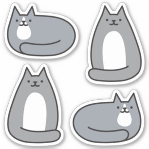 Adesivo Gato de Gatinhos de Cinzas Kawaii, super giros