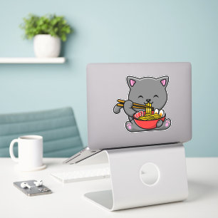 Adesivo Gato De Gato Cinto Come Ramen