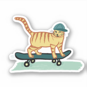 Adesivo Gato de Gato de Skate
