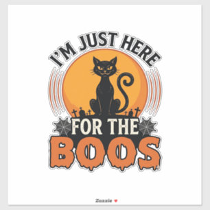Adesivo Gato de Halloween Estou Aqui Só para os Vaias