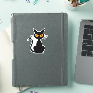 Adesivo Gato de Halloween Negro Spooky