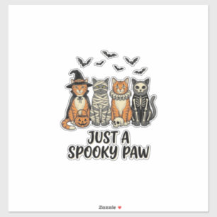 Adesivo Gato de Halloween Spooky Paw Camisa Vintage Design