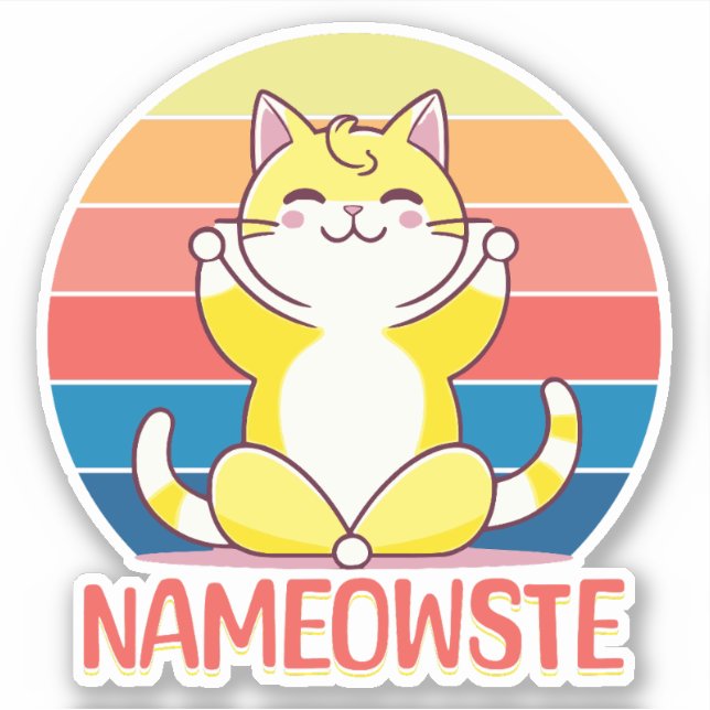 Adesivo Gato de ioga (Frente)