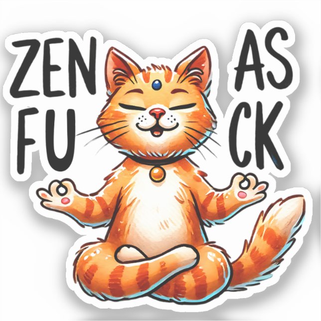 Adesivo Gato de ioga - Zen (Frente)