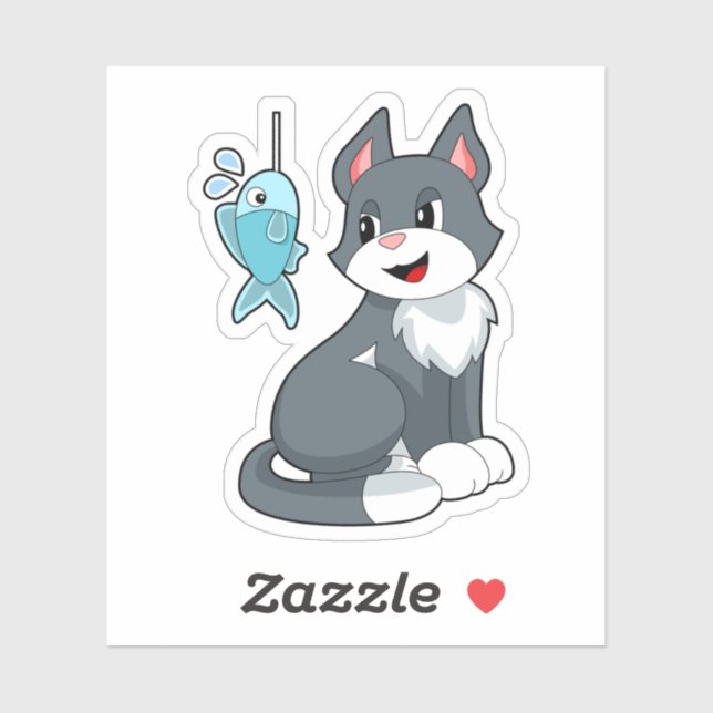 Adesivo Gato de isco (Folha)