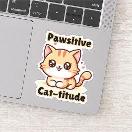 Adesivo Gato de Kawaii, Pawsitive Cat
