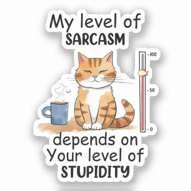 Adesivo Gato de Laranja Sassado e Bonito (Frente)