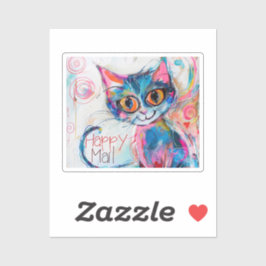 Adesivo Gato de Mala Feliz