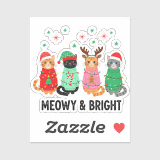 Adesivo Gato de Natal