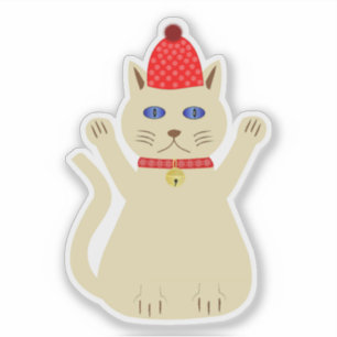 Adesivo Gato de Natal bonito