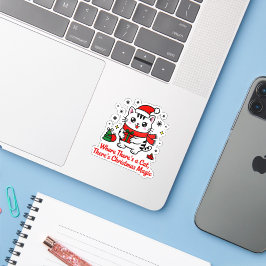 Adesivo Gato de Natal Kawaii em Vinil - Presente para Aman