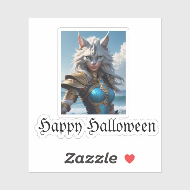 Adesivo Gato de Olhos Azuis Molhados (Folha)