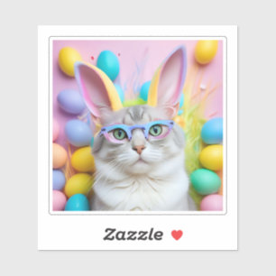 Adesivo Gato de Páscoa Whimsso com Ouvidos Coelhinhos