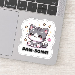 Adesivo Gato de Paw-some Kawaii