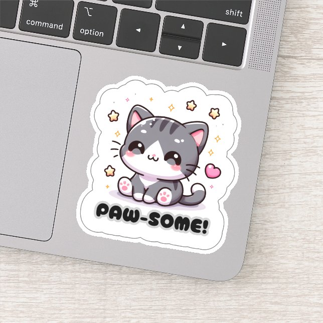Adesivo Gato de Paw-some Kawaii (Detalhe)