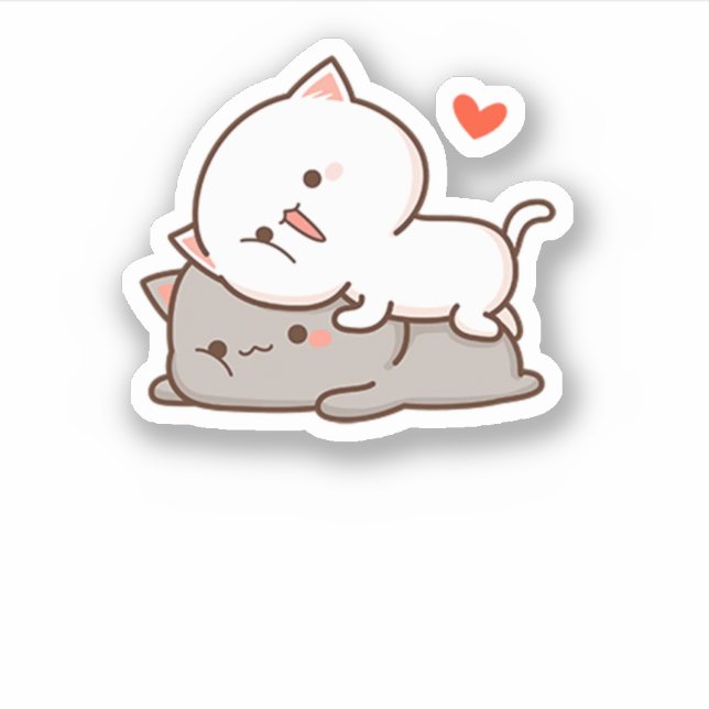 Adesivo Gato de Pêssego de Mochi Cugado (Frente)