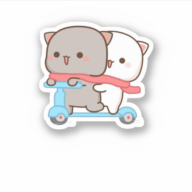 Adesivo Gato de Pêssego de Mochi Cugado (Frente)