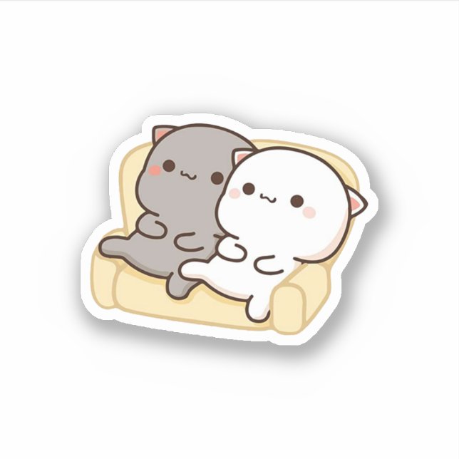 Adesivo Gato de Pêssego de Mochi Cugado (Frente)