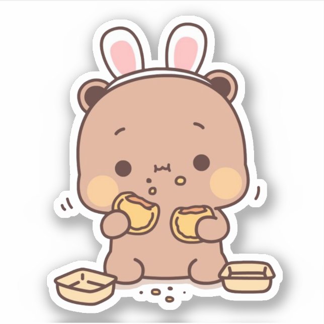 Adesivo Gato de Pêssego de Mochi Cugado (Frente)