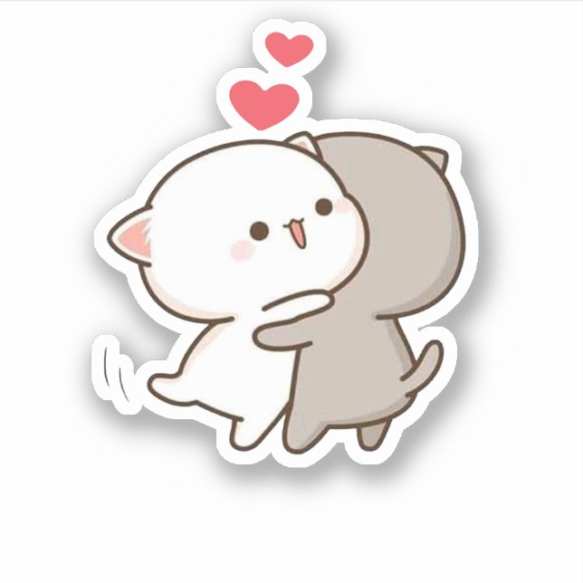 Adesivo Gato de Pêssego de Mochi Cugado (Frente)