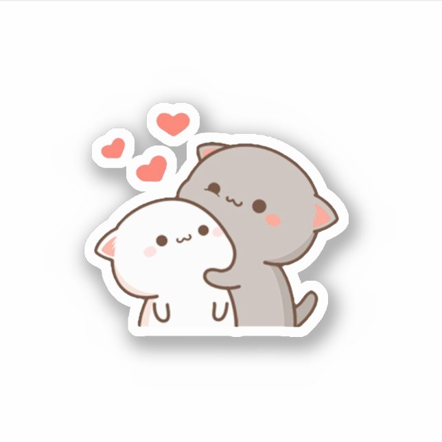 Adesivo Gato de Pêssego de Mochi Cugado (Frente)