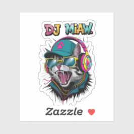 Adesivo Gato de Rua DJ Atitude – Arte Ousada de Streetwear
