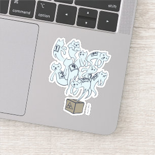 Adesivo Gato de Schrödinger 9 vidas