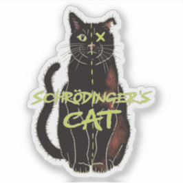 Adesivo Gato de Schrodinger, Presente Físico Engraçado