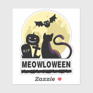 Adesivo Gato de Silhuette Halloween/Meowloween Vinyl
