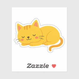 Adesivo Gato de Sleepy Orange Tabby