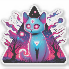 Adesivo Gato de Triângulo Spooky