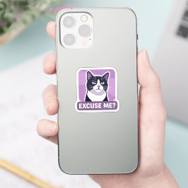 Adesivo Gato de Tuxedo 'Com Licença?' Atitude