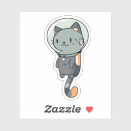 Adesivo Gato do Astronauta de Kawaii