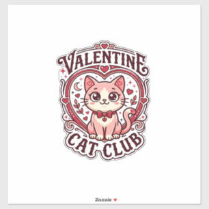 Adesivo Gato do Dia dos Namorados Design Engraçado Amante