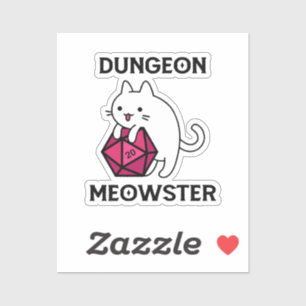 Adesivo Gato Dungeon Meowster Engraçado