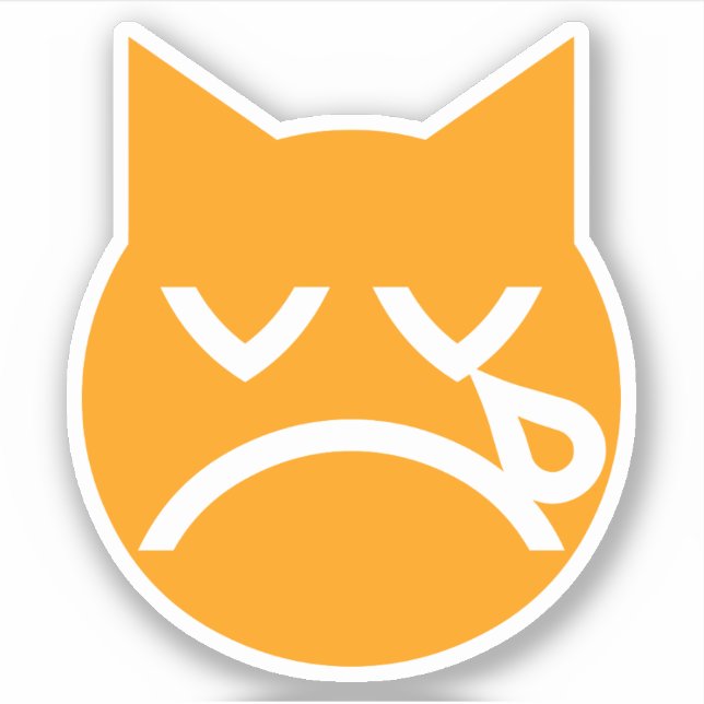 Adesivo Gato Emoji Chorando (Frente)