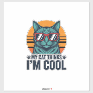 Adesivo Gato Engraçado Acha Que Sou Legal Vintage