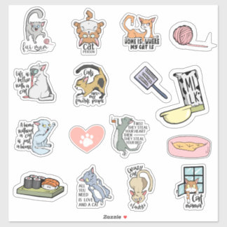 Adesivo Gato Engraçado Cita Stickers