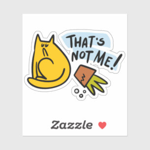 Adesivo Gato engraçado e pote de flor derrubado