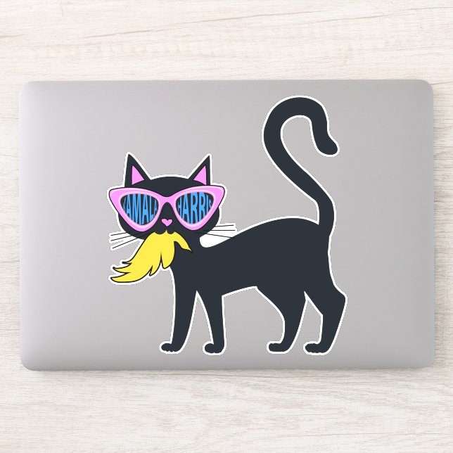 Adesivo Gato Engraçado Kamala Comeu Viciado em Eleição de  (Computador)