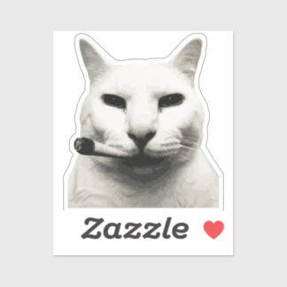 Adesivo Gato engraçado meme legal fumando cigarro